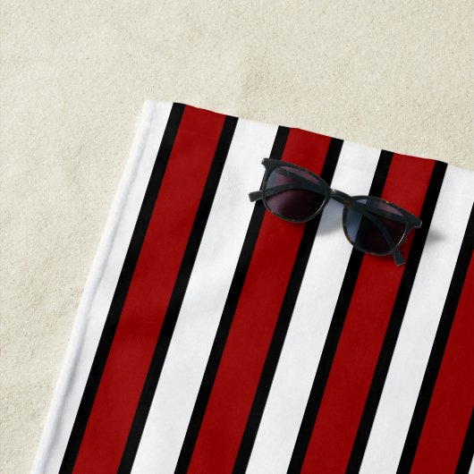 Stilvolle schwarz-weiß Streifen Strandtuch (Beispiel)