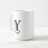 Stilvolle Schwarz-Weiß-Tasse Kaffeetasse (Vorderseite Links)