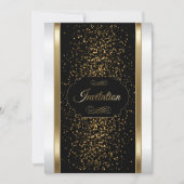 Stilvolle Schwarz-, Weiß- und Goldeinladung Einladung (Vorderseite)