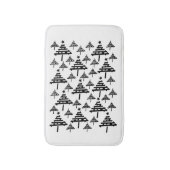 Stilvolle Schwarz-Weiß-Weihnachtsbaum Badematte (Vorderseite Vertikal)