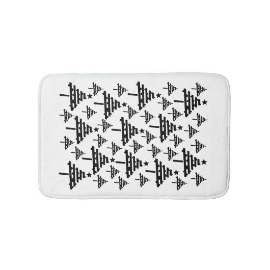 Stilvolle Schwarz-Weiß-Weihnachtsbaum Badematte (Vorderseite)