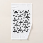 Stilvolle Schwarz-Weiß-Weihnachtsbaum Badhandtuch Set (Handtuch)