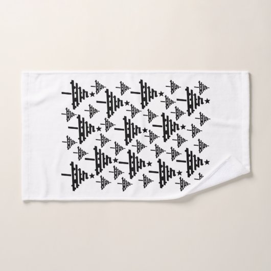 Stilvolle Schwarz-Weiß-Weihnachtsbaum Badhandtuch Set (Handtuch)