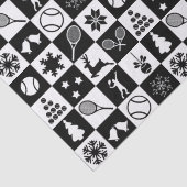 Stilvolle Schwarz-Weiß-Weihnachtslieder Seidenpapier (Detail)