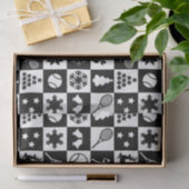 Stilvolle Schwarz-Weiß-Weihnachtslieder Seidenpapier (Geschenk)