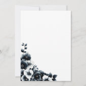 Stilvolle Schwarz-weiße Blumenhochzeit Einladung (Rückseite)