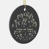 Stilvolle Schwarz-weiße botanische Hochzeit Keramik Ornament (Rechts)