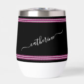 Stilvolle Schwarz-weiße Cursive Name Hot Pink (Vorderseite)