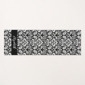 Stilvolle Schwarz-weiße Damask Yogamatte (Vorderseite (Horizontal))