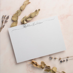 Stilvolle Schwarz-weiße Girly Script Note Card Mitteilungskarte