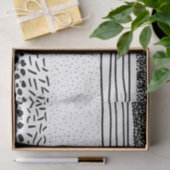 Stilvolle Schwarz-weiße Hand gezeichnete Seidenpapier (Geschenk)