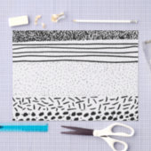 Stilvolle Schwarz-weiße Hand gezeichnete Seidenpapier (Handwerk)