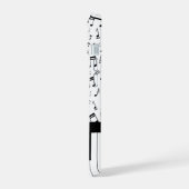 Stilvolle schwarz-weiße Klaviertasten iPhone 15 Hülle (Linke Seite)