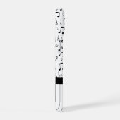 Stilvolle schwarz-weiße Klaviertasten iPhone 15 Hülle (Rechte Seite)