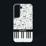Stilvolle schwarz-weiße Klaviertasten Samsung Galaxy Hülle<br><div class="desc">Passen Sie den Text auf diesem Klavierdesign mit Klaviertasten und musikalischen Noten an</div>