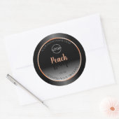 Stilvolle Schwarz-weiße Label-Rahmen-Logo Runder Aufkleber (Umschlag)