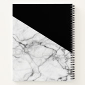 Stilvolle Schwarz-weiße Marble Texture Designer No Notizbuch (Rückseite)