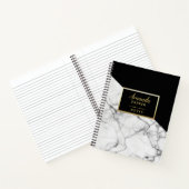 Stilvolle Schwarz-weiße Marble Texture Designer No Notizbuch (Innenseite)