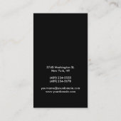Stilvolle Schwarz-weiße Monogram Business Card Visitenkarte (Rückseite)