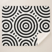Stilvolle schwarz-weiße Nestkreise Sherpadecke (Vorderseite (Horizontal))