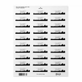 Stilvolle Schwarz-weiße New Yorker Rücksendeadress (Vorne)