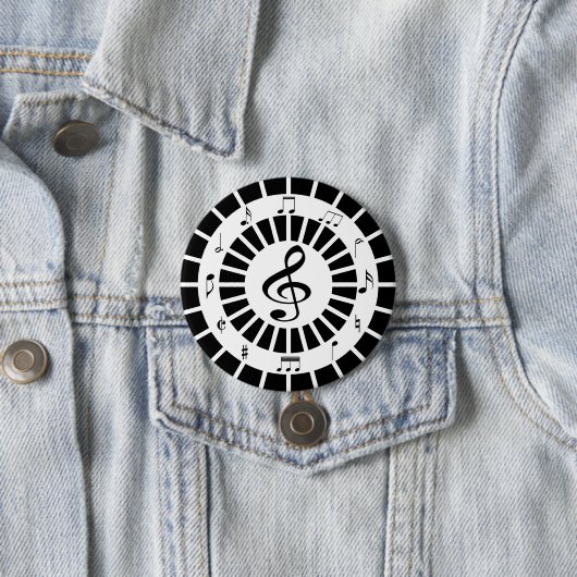 Stilvolle Schwarz-weiße Noten Button (Beispiel)