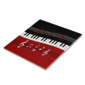 Stilvolle Schwarz-weiße Piano Keys und Notizen Fliese (Seite)