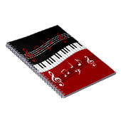 Stilvolle Schwarz-weiße Piano Keys und Notizen Notizblock (Rechte Seite)