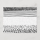 Stilvolle Schwarz-weiße Polka-Dotstreifen Postkarte (Vorderseite)