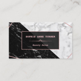 Stilvolle Schwarz-weiße Rose aus Marmor Terminkarte