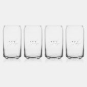 Stilvolle Schwarz-weiße Signature-Script-Monogramm Dosenglas (Hinten)