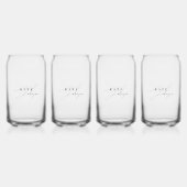 Stilvolle Schwarz-weiße Signature-Script-Monogramm Dosenglas (Vorderseite)