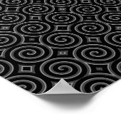 Stilvolle, schwarz-weiße Spiralkonstruktion. Poster (Ecke)