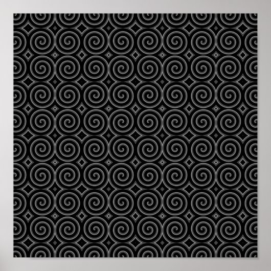 Stilvolle, schwarz-weiße Spiralkonstruktion. Poster (Vorne)