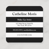 Stilvolle Schwarz-weiße Streifen Quadratische Visitenkarte (Rückseite)