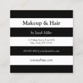 Stilvolle Schwarz-weiße Streifen Quadratische Visitenkarte (Rückseite)