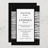 Stilvolle schwarz-weiße Typografie Wedding Invitat Einladung (Vorne/Hinten)