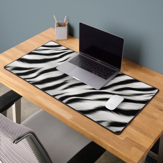Stilvolle Schwarz-weiße Zebra Animal Print Schreibtischunterlage (Büro 2)