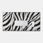 Stilvolle Schwarz-weiße Zebra Animal Print Schreibtischunterlage (Tastatur & Maus)