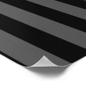 Stilvolle schwarze Band-Bewusstsein Vertikale Stre Poster (Ecke)