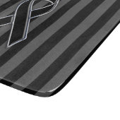 Stilvolle schwarze Band-Bewusstsein Vertikale Stre Schneidebrett (Ecke)