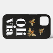 Stilvolle Schwarze Biene Personalisierter Name Case-Mate iPhone Hülle (Rückseite (Horizontal))
