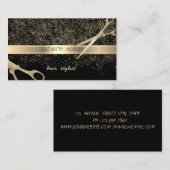 Stilvolle, schwarze, goldene Konfetti, Scheren Visitenkarte (Vorne/Hinten)