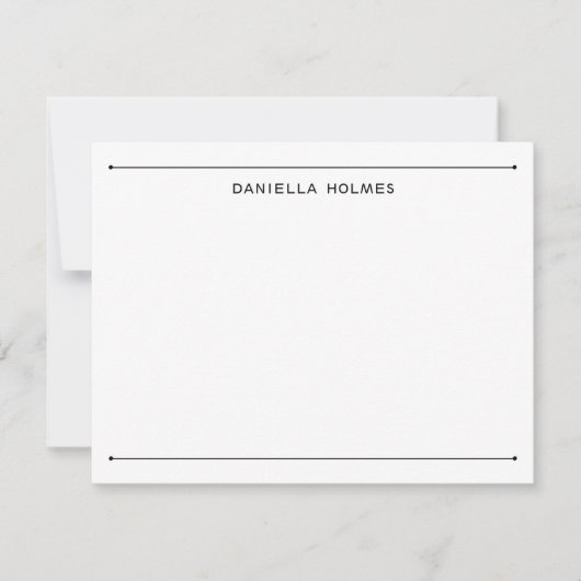 Stilvolle schwarze Grenze Name Moderne Wohnung Mitteilungskarte (Vorderseite)