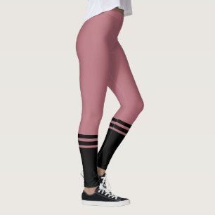 Stilvolle schwarze, horizontale Streifen Rose Go Leggings