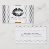 Stilvolle Schwarze Lippen Makeup Artist Moderne Pu Visitenkarte (Vorne/Hinten)