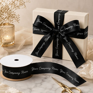 Stilvolle schwarze Marketing-Branding-Markenfirmen Satinband