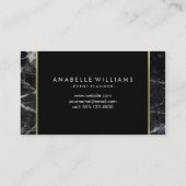 Stilvolle schwarze Marmor- und Golddrucktextur Visitenkarte (Rückseite)