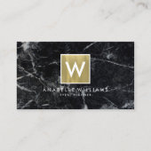 Stilvolle schwarze Marmor- und Golddrucktextur Visitenkarte (Vorderseite)