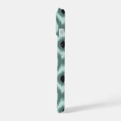 Stilvolle Schwarze Minze Diamant Ikat Monogram iPhone 15 Hülle (Linke Seite)